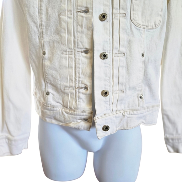 Polo Jeans Co Ralph Lauren White Denim Trucker Jacket L - Picture 3 of 7